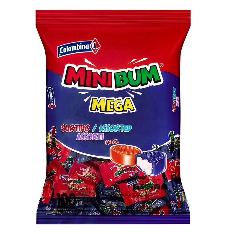 min bum - fresa - uva - bolsa x 100