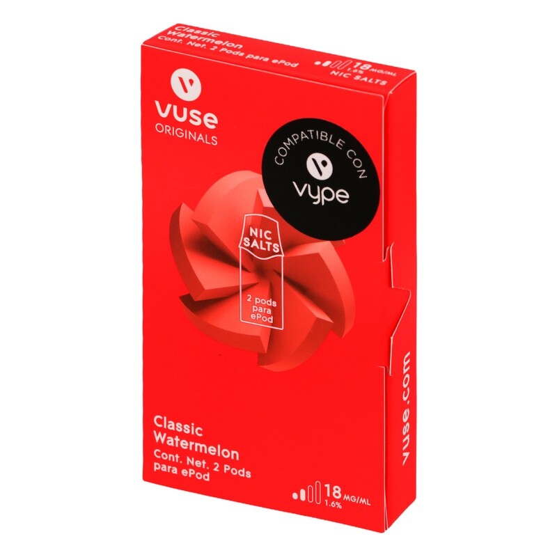 Cápsula vuse caps classic watermelon 18 mg (1.6%) - VUSE - Caja 2 uds.