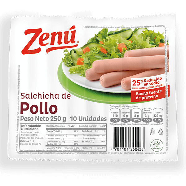 Salchisah Zenu Pollo 320gramos