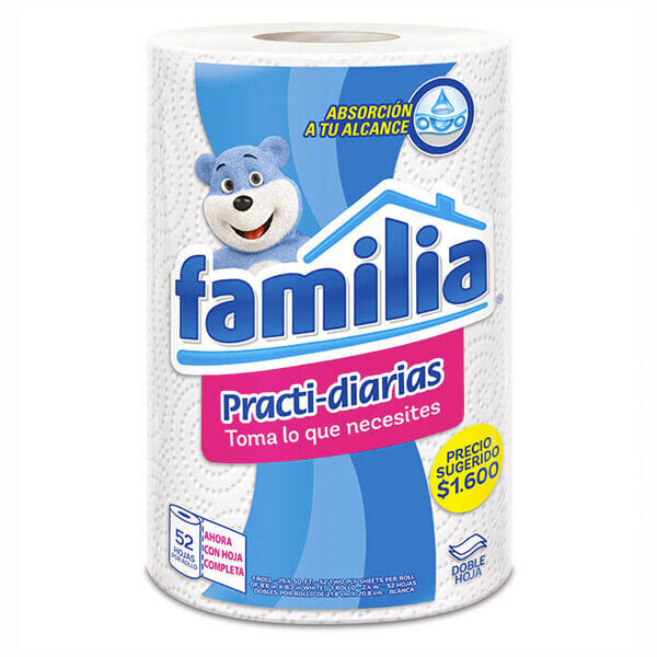 Toallas De Cocina Familia practi diarias x 50 hojas x 1 rollo