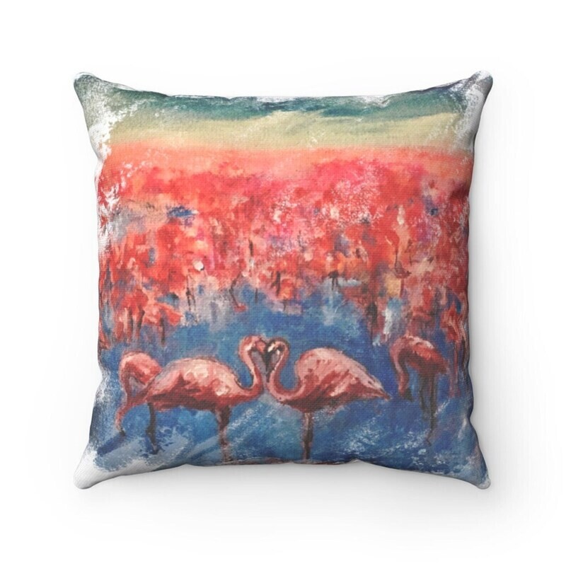 Flamingo kiss valentine card set