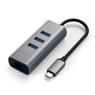 Satechi Type-C 2-in-1 3 Port USB 3.0 Hub & Ethernet space gray