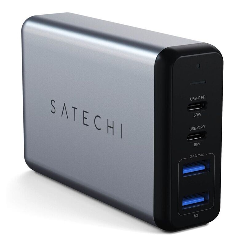 Satechi 75W Dual Type-C PD Travel Charger space gray