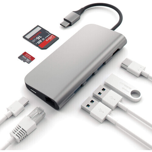 Satechi 8-in-1 USB Type-C Multi-Port Adapter (Space Gray) Satechi 8-in-1 USB Type-C Multi-Port Adapter (Space Gray)