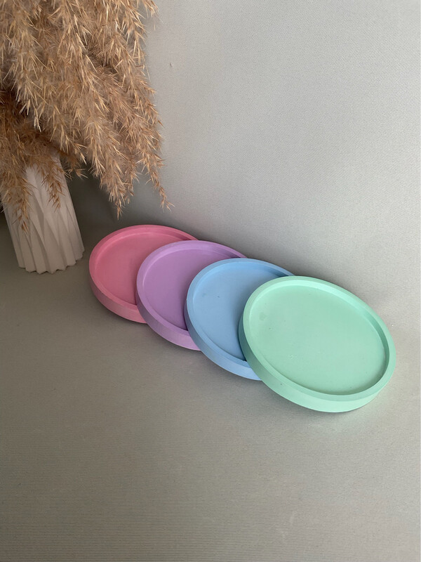 Rundes Dekotablett Pastellfarben