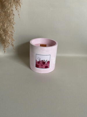 Duftkerze „Rose“ mit Holzdocht