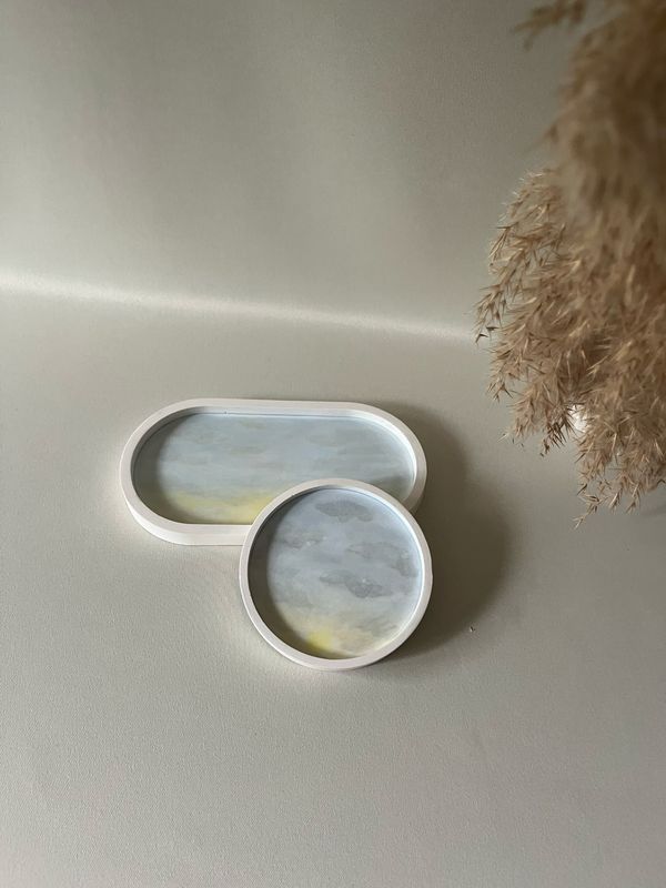 Dekotablett „Aquarell Himmel“