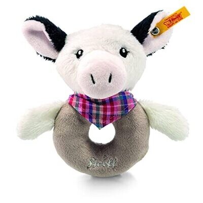 Steiff 241048 Kuh Cowaloo Greifring 12, weiß/schwarz Steiff 241048 Kuh Cowaloo Greifring 12, weiß/schwarz