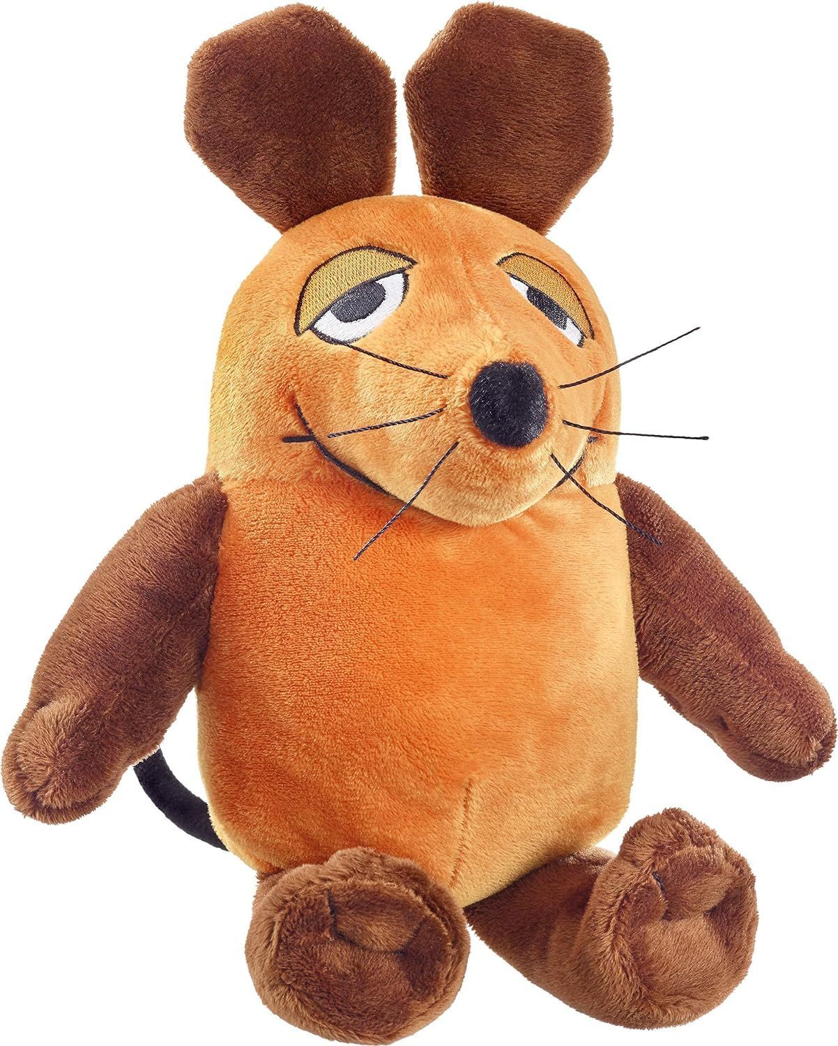 Schmidt Spiele - Die Sendung mit der Maus, Plüschtier, 25 cm, Orange, Braun