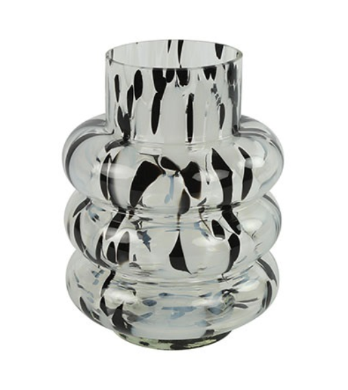 Vase schwarz weiss Leomuster