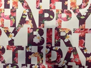 Geschenkpapier Happy Birthday/Blüte
