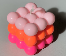 Kerze Dip Dye Bubble on the Beach pink