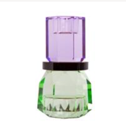 Kerzenständer Kristall violet braun mint
