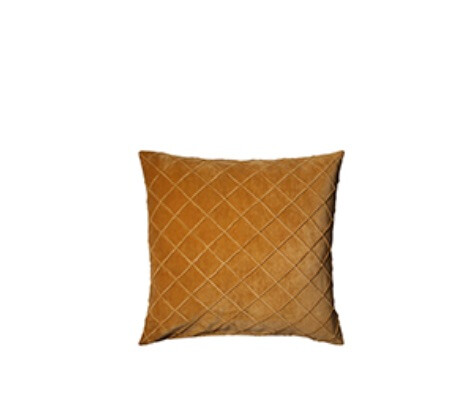 Kissen Samt Rauten ockergelb