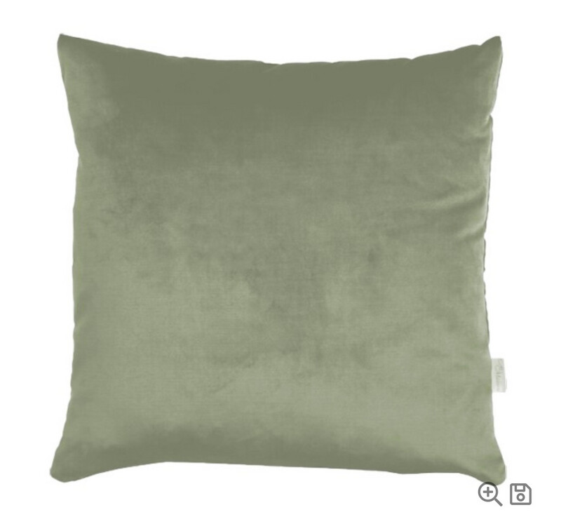 Kissen samt salbeigrün
