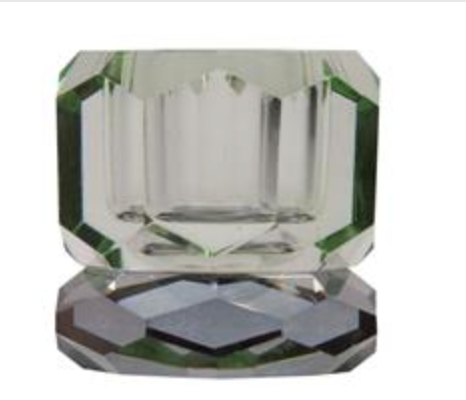 Kerzenständer Kristall grau olive