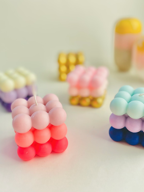 Dip Dye Kerze Bubble rosa sundowner