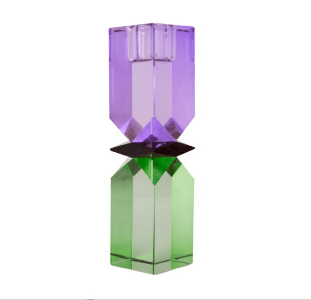 Kerzenständer Kristall violet braun mint