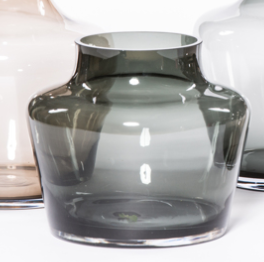 Vase - glass - smoke, small Ø 25,5x22cm