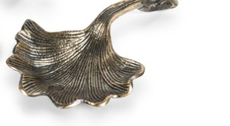 Ginko Leaf Messing antik klein