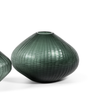 Glass vase boulder with cutting - glass - smoke grey Dekocandle Glass vase boulder with cutting - glass - smoke grey Dekocandle