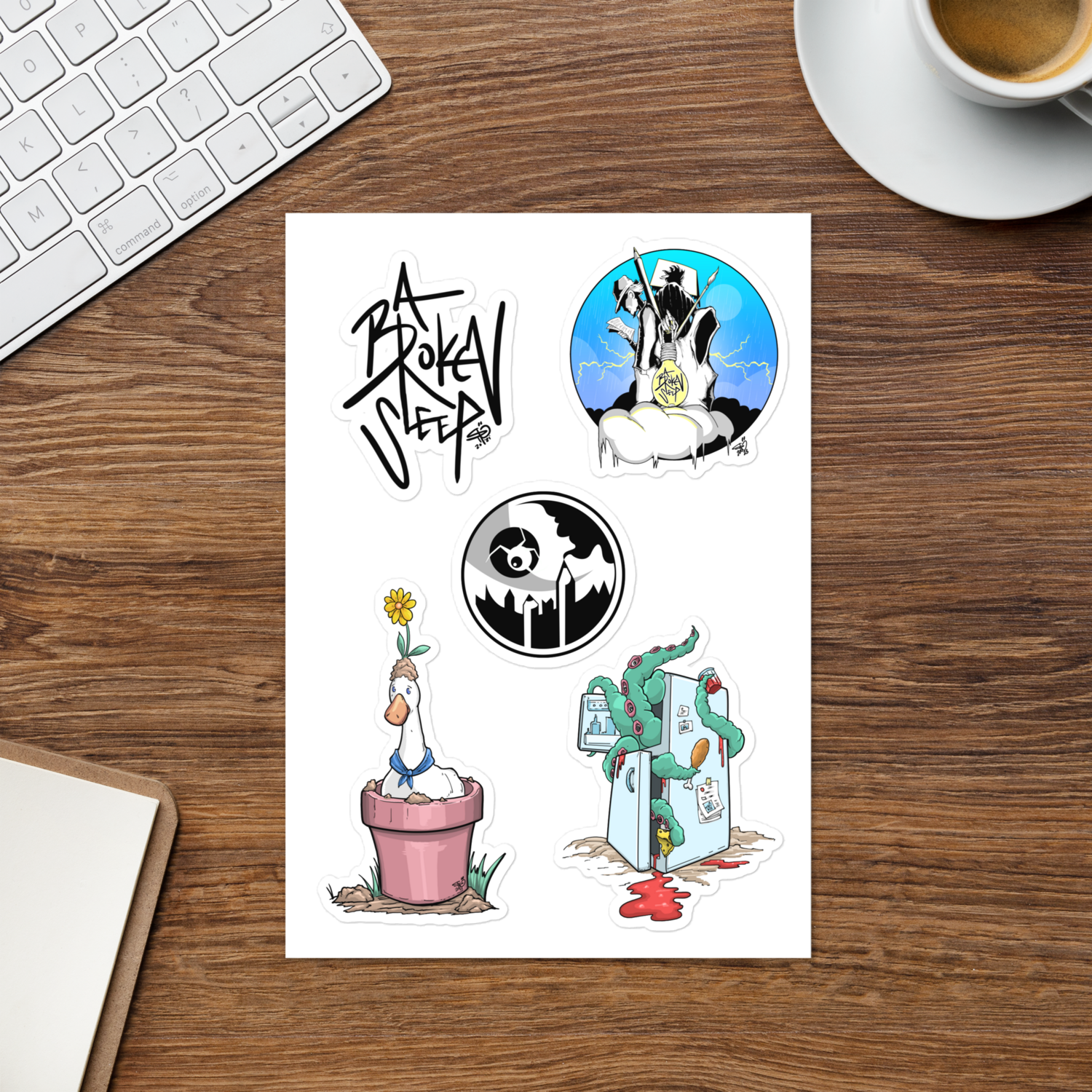 Abrokensleep Sticker sheet