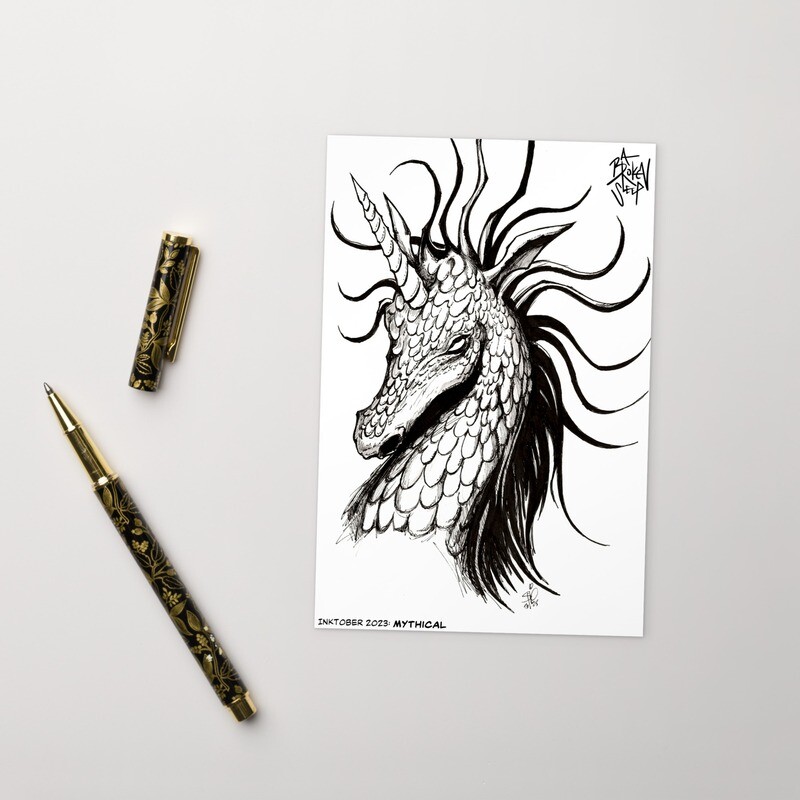 Inktober 2023: Mythical Art Print Postcard