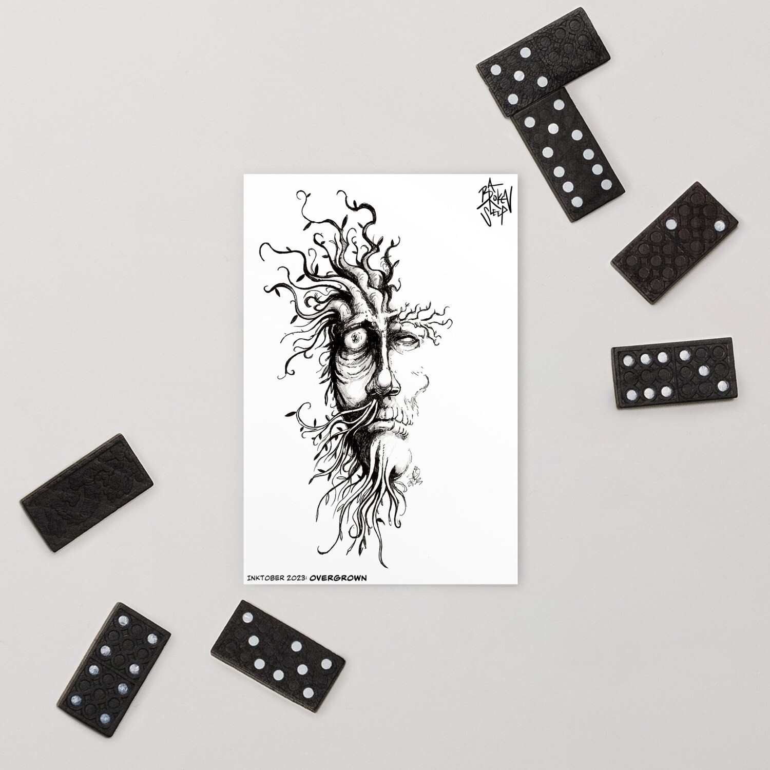 Inktober 2023: Overgrown Art Print Postcard