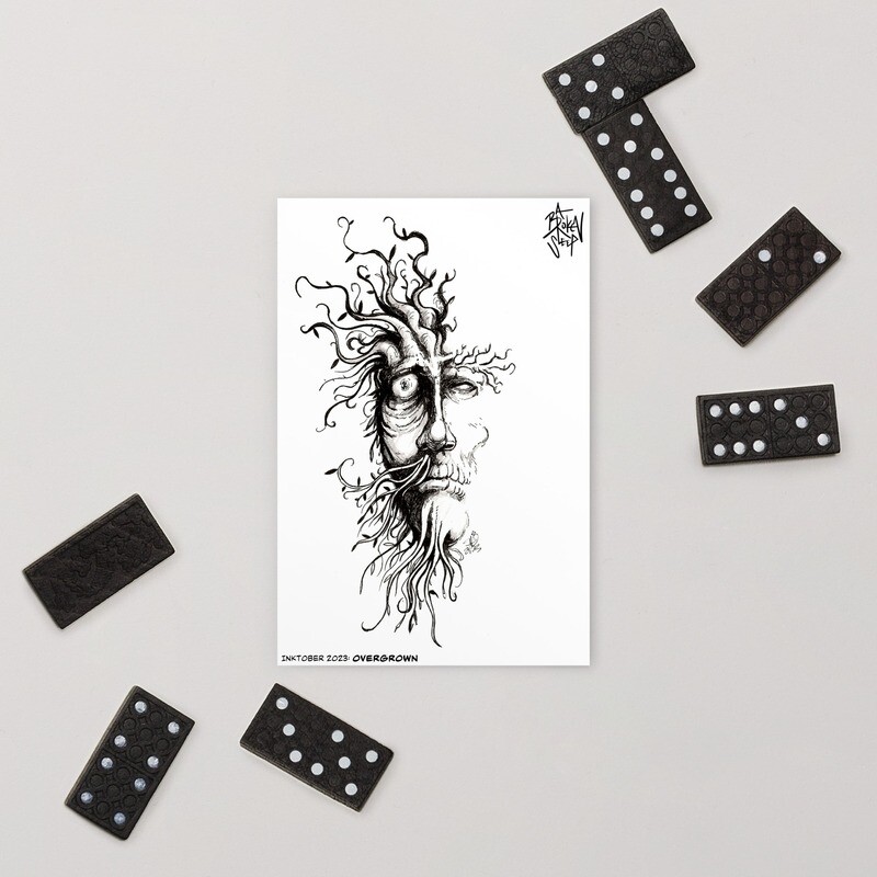 Inktober 2023: Overgrown Art Print Postcard