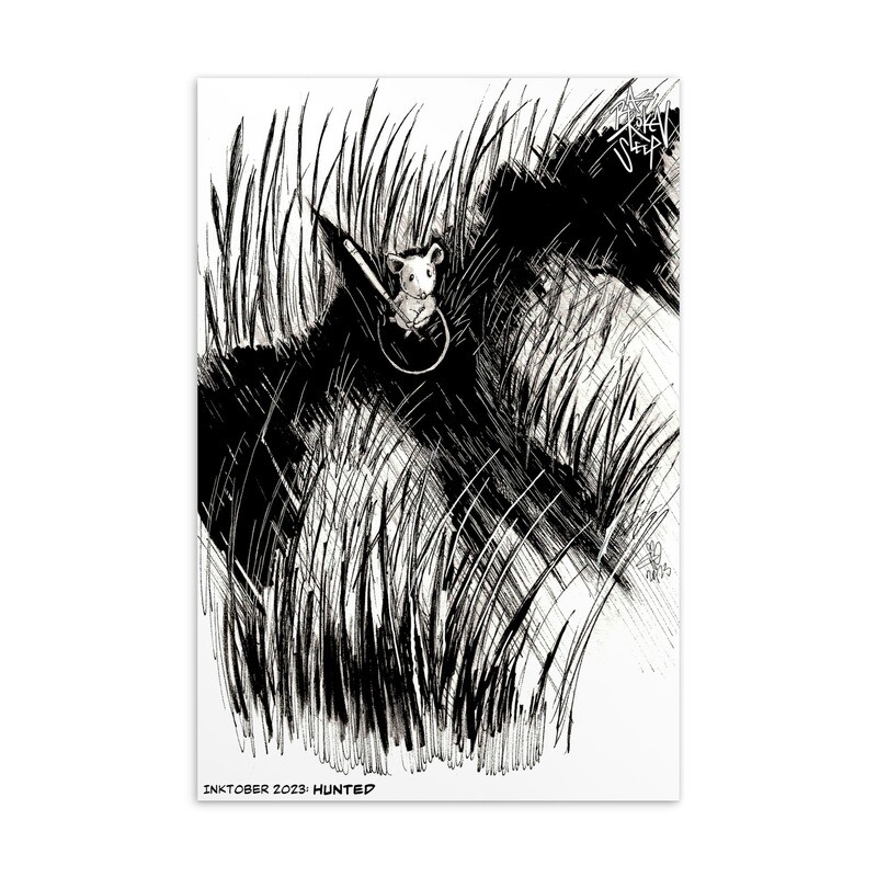 Inktober 2023: Hunted Art print Postcard