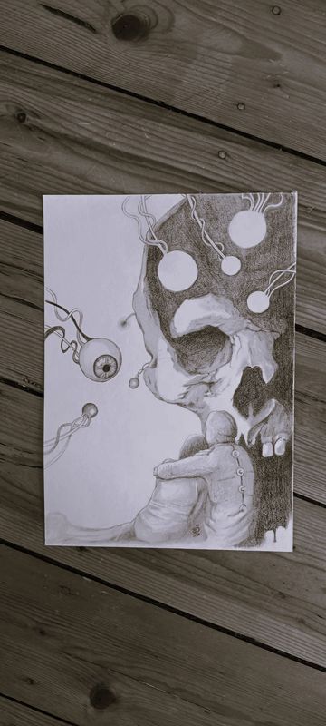 DREAMS and NIGHTMARES Graphite pencil sketch DREAMS and NIGHTMARES Graphite pencil sketch