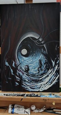 ABROKENSLEEP_Issue1 Cover acrylic on canvas.