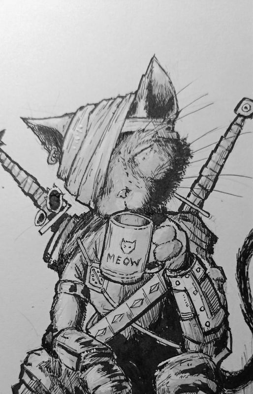 COFFEE BREAK A4 Pen and ink. COFFEE BREAK A4 Pen and ink.