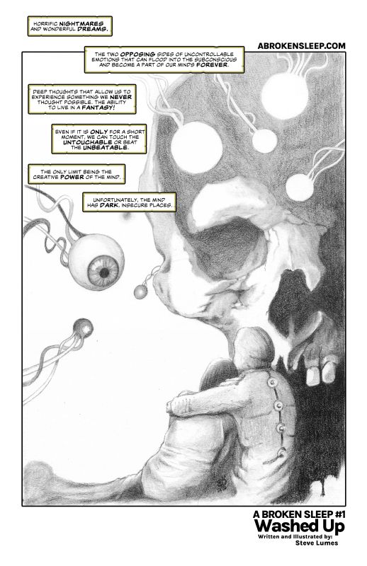 A BROKEN SLEEP Issue #1: Washed up. Cover preview. (low res) abrokensleep.com