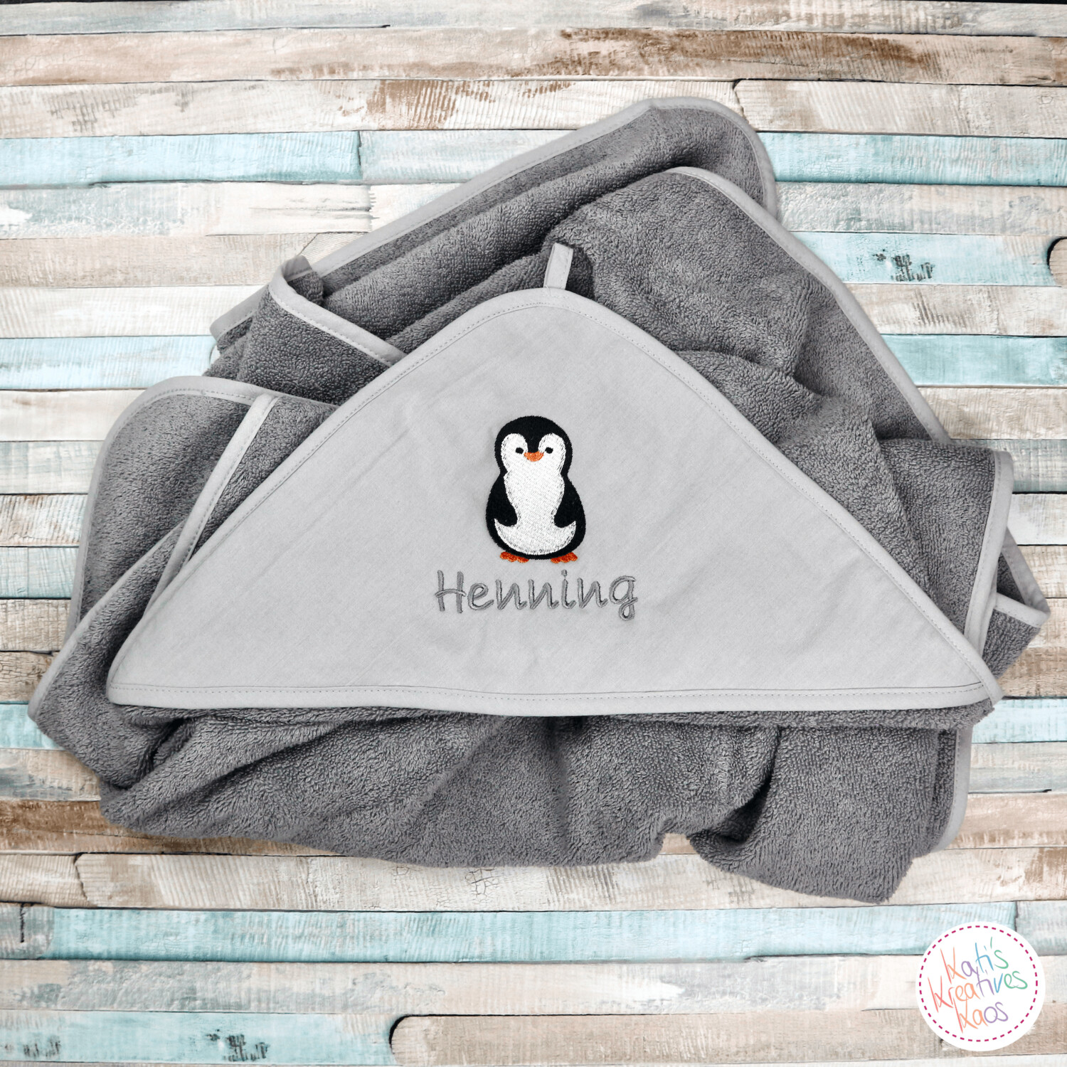 Kapuzenhandtuch "Pinguin"