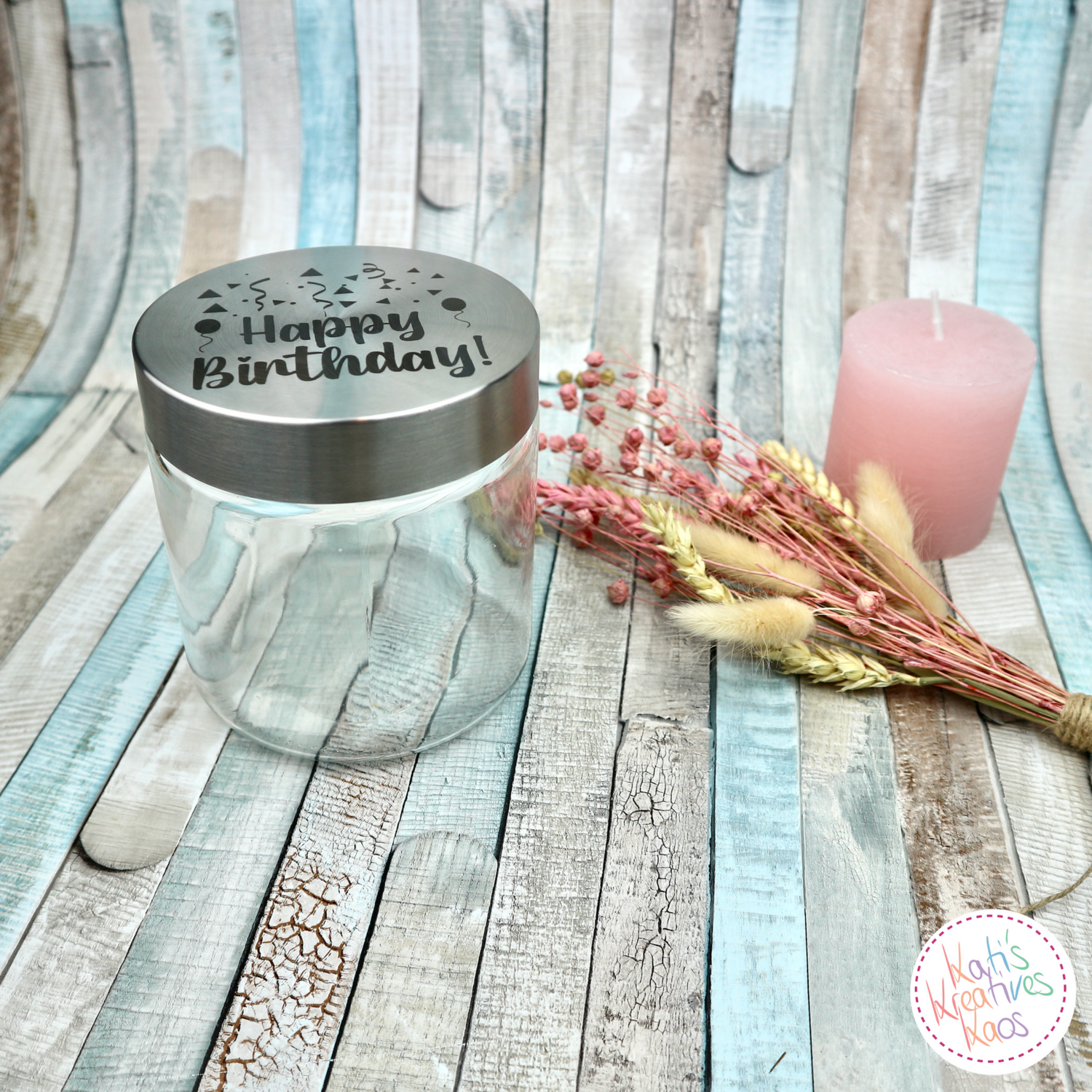 Vorratsglas "Happy Birthday"