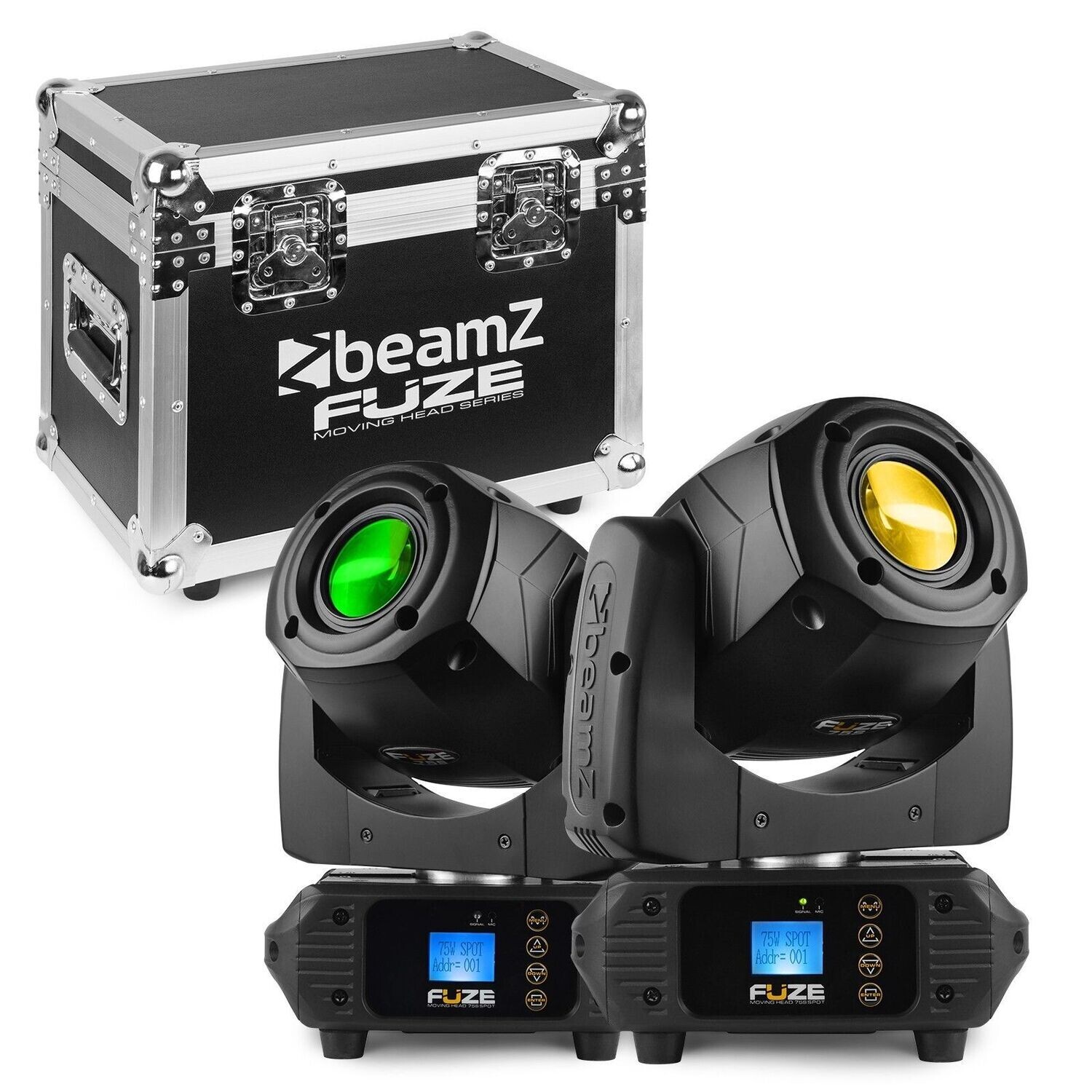 FUZE75S SPOT 75W LED MOVING HEAD SET 2 STUKS IN FLIGHTCASE