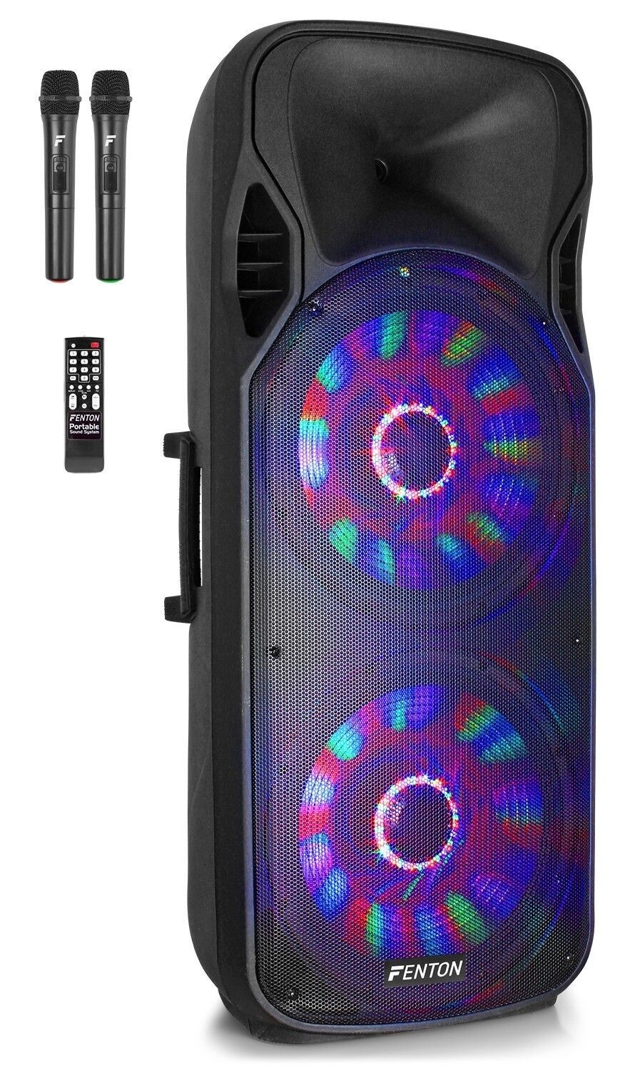 FT215LED PORTABLE SOUND SYSTEM 2X 15" 1600W MET ACCU EN BT