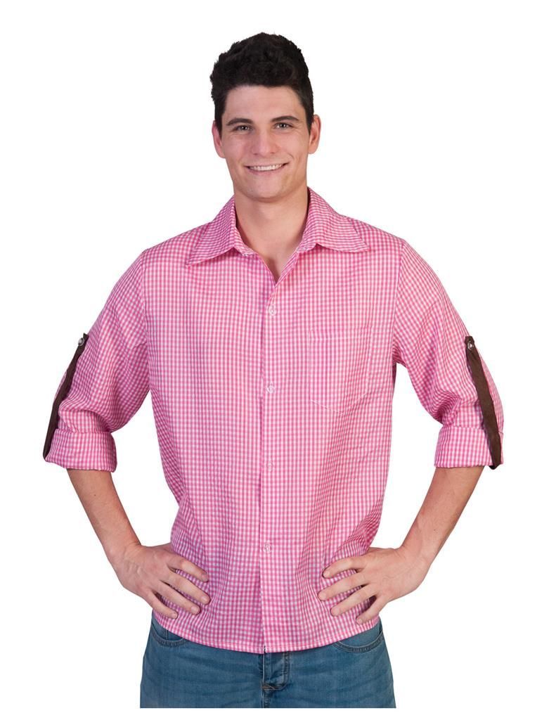 GERUIT HEMD ROZE/WIT