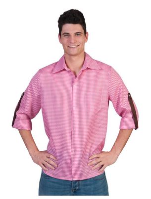 GERUIT HEMD ROZE/WIT
