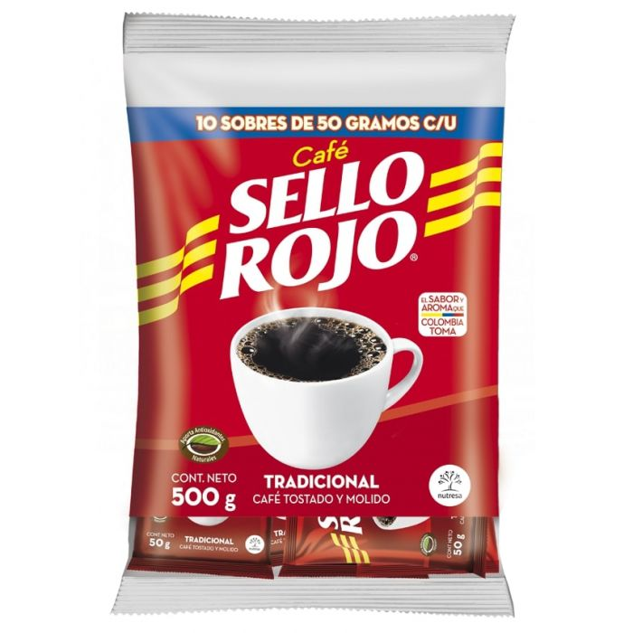 Cafe sello rojo por papeletas x10