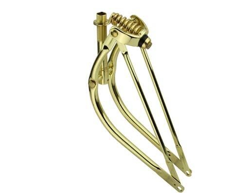 20 LOWRIDER BENT SPRING FORK 1 INCH GOLD.