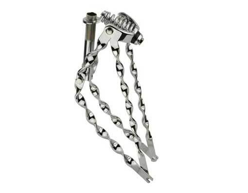26 LOWRIDER BENT FLAT TWISTED SPRING FORK 1 INCH CHROME.