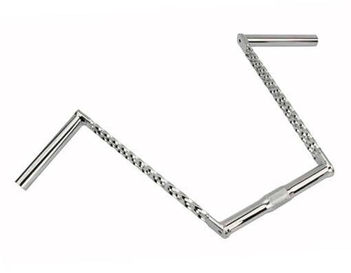 DOUBLE TWISTED HANDLEBAR 12 25.4MM CHROME.