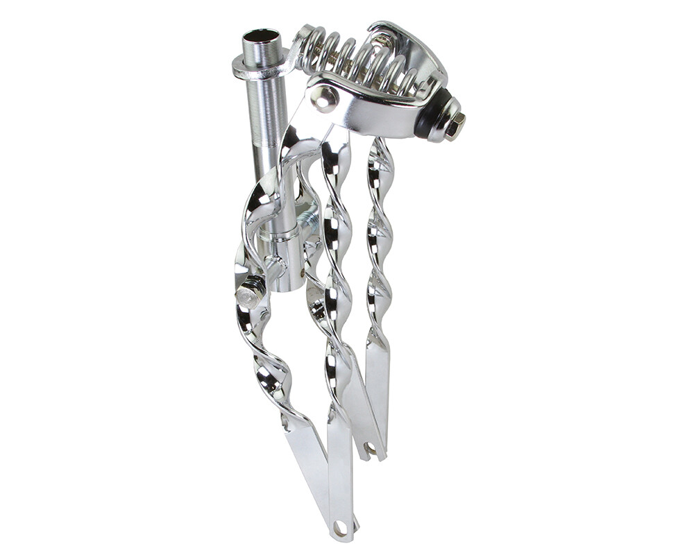 12 LOWRIDER CLASSIC FLAT TWISTED SPRING FORK 1 INCH Chrome