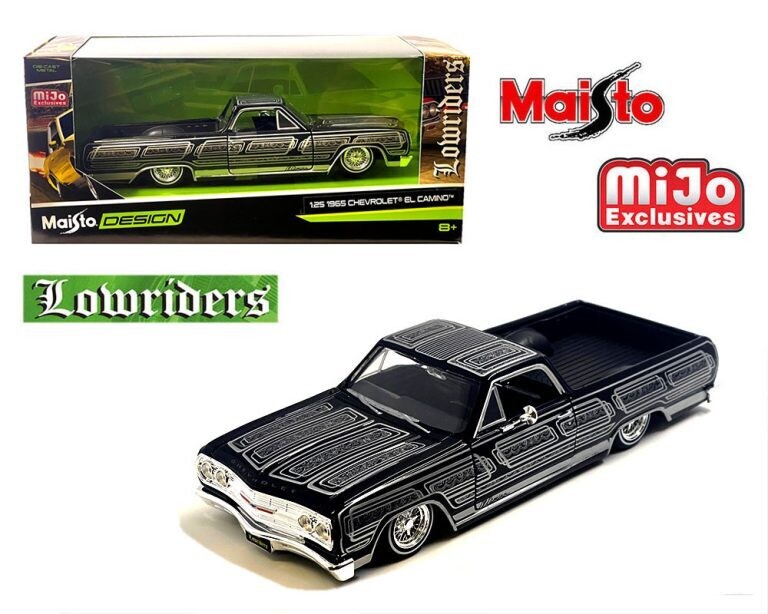 Maisto 1:24 1965 Chevrolet El Camino Lowrider – Black – Design Lowriders