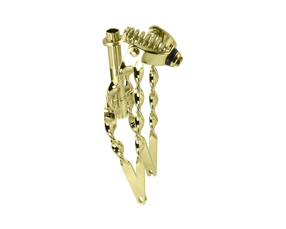 12 LOWRIDER CLASSIC FLAT TWISTED SPRING FORK 1 INCH GOLD.