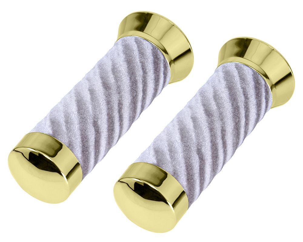 VELOUR GRIPS 7/8 LONG 130MM GOLD/ SILVER