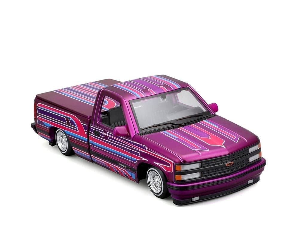 Maisto 1:24 1993 Chevrolet 454 SS Pickup Lowriders – Metallic Purple – Design Lowriders – Mijo Exclusives
