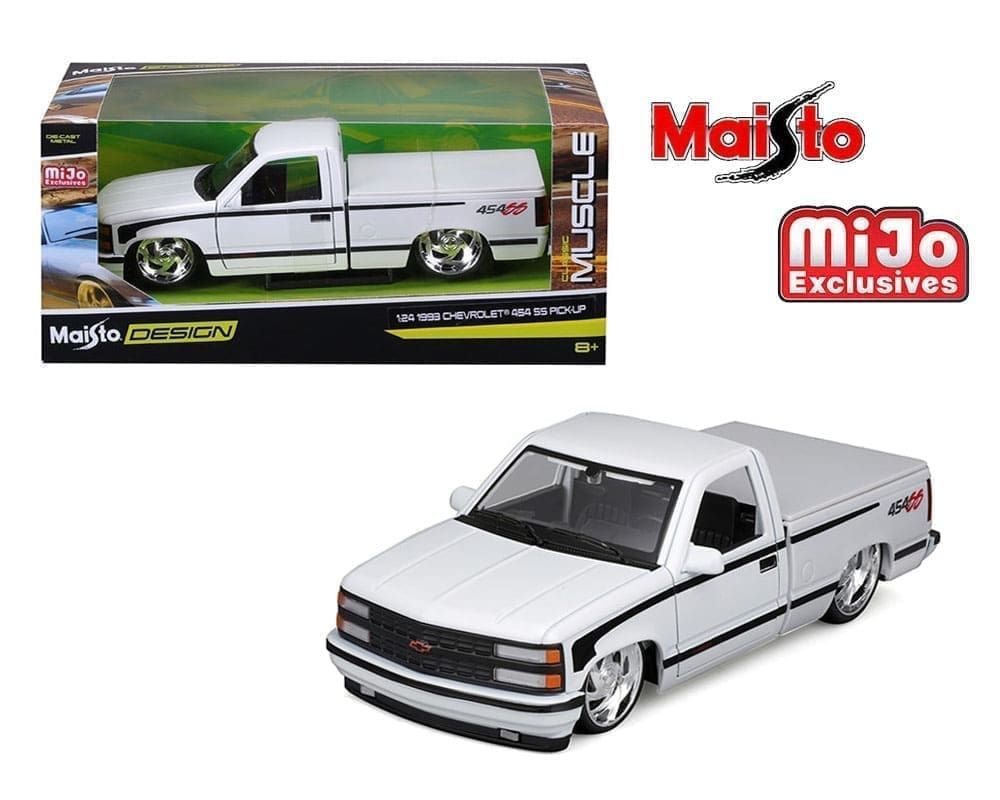 Maisto 1:24 1993 Chevrolet 454 SS Pickup Custom – White